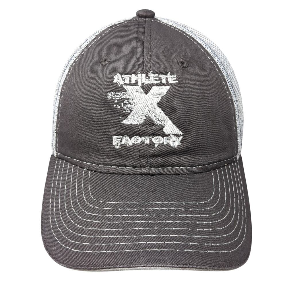 Athlete X Factory Snapback Trucker Cap Gray Os Adjustable Mesh Back Outdoor Cap